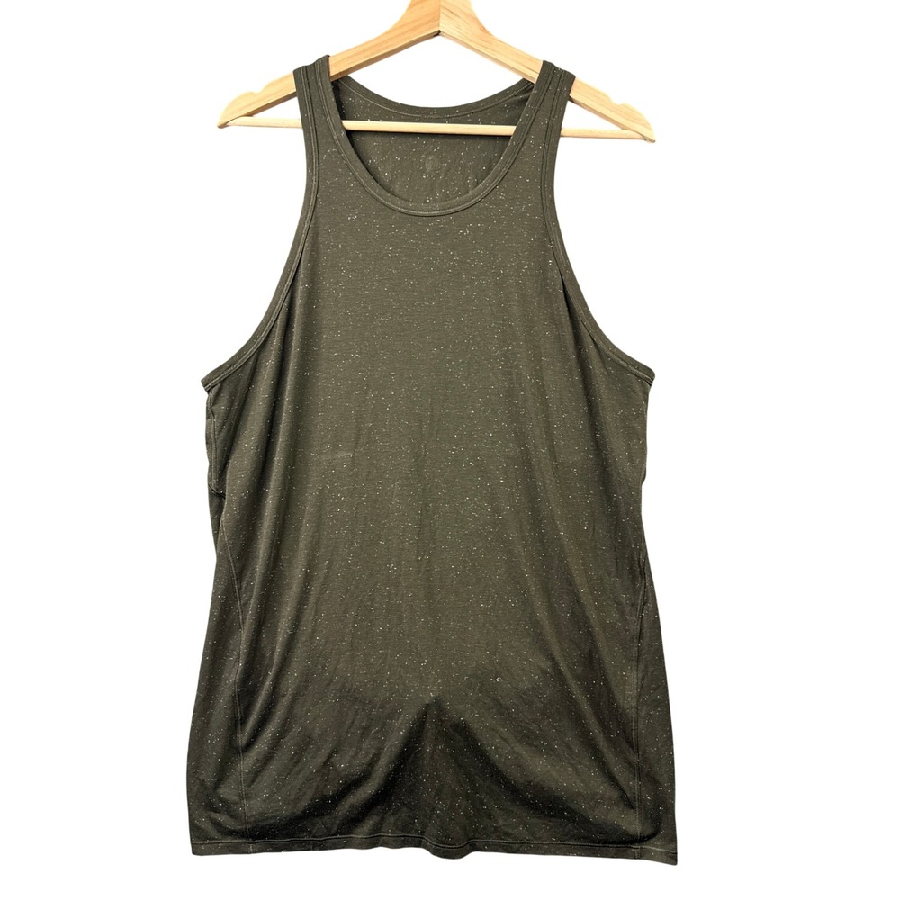 Lululemon Olive Green Speckled Knot Back Relaxed Fit Activewear Tank Top